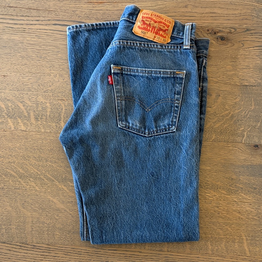 Levi's 501 Men's Denim Straight Leg Jeans in Blue